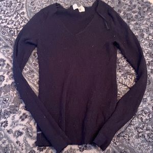 Plain Black Soft Cashmere Long Sleeve